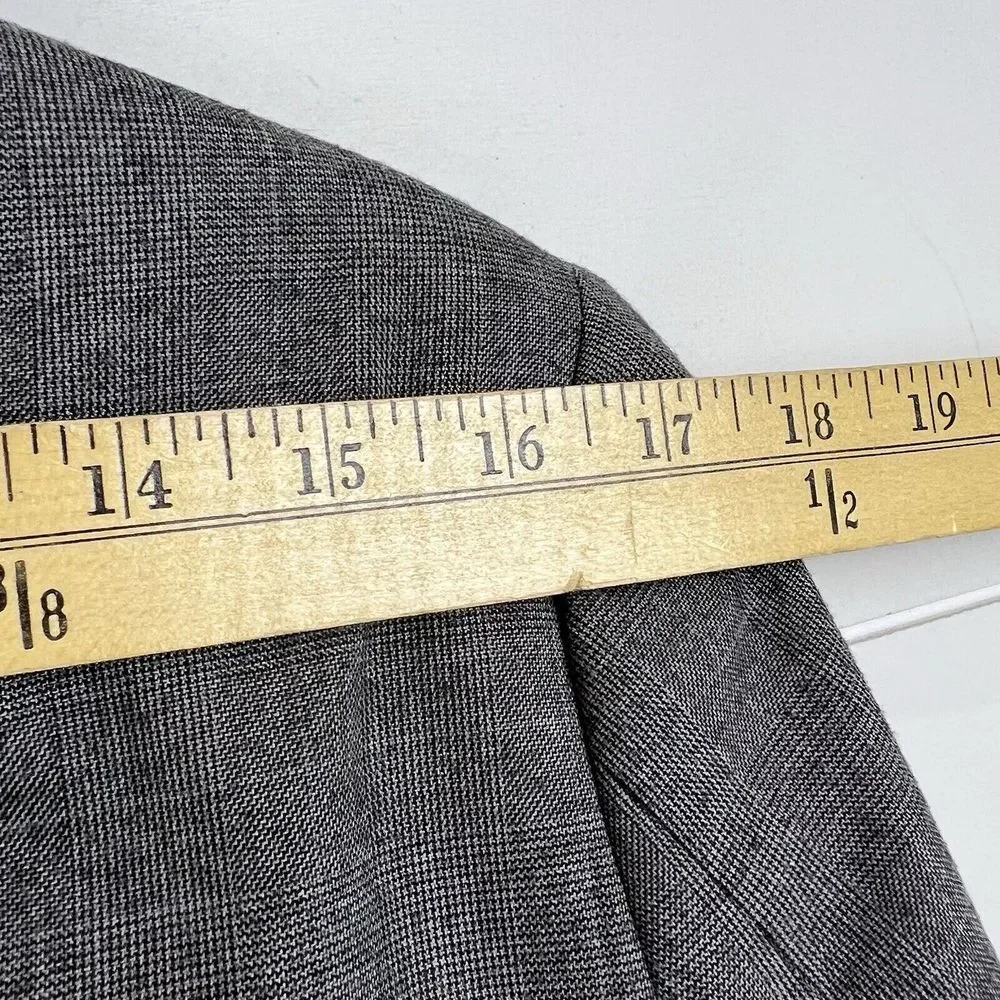 Banana Republic Blazer Jacket Glen Charcoal Men 38R Tailored‎ Slim